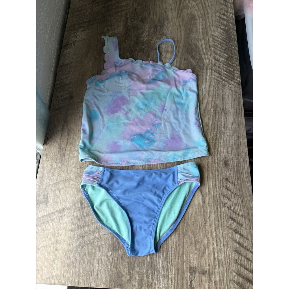 Girls Pastel Multicolor 2 Pieces Swimsuit Size 7/8